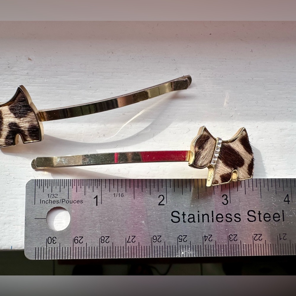 Set of two vintage dog barrettes